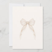 Invitation First Holy Communion Neutral Bow Pearls Gold (Dos)
