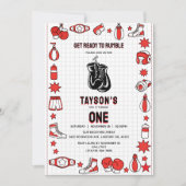 Invitation First Knockout Boxing 1st Birthday – Fun Kids Part (Devant)