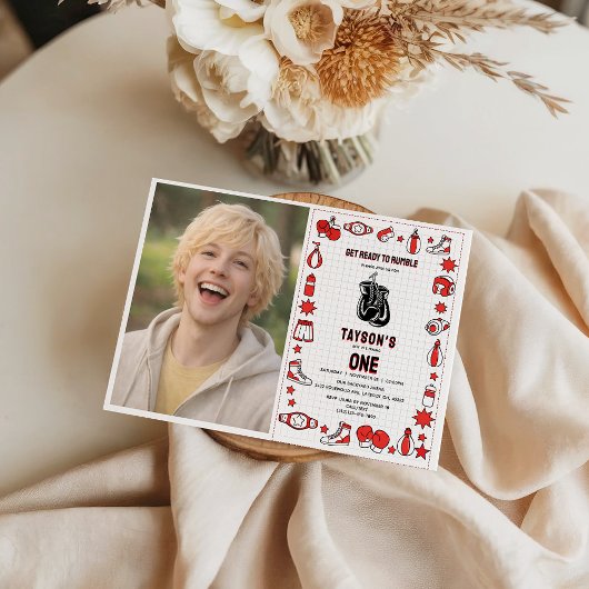 Invitation First Knockout Boxing 1st Birthday – Fun Kids Part