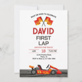 Invitation First Lap Around The Track Race Car 1st Birthday (Devant)