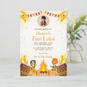 Invitation First Lohri Celebration Card with Photo (Debout devant)
