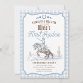 Invitation First Rodeo 1st Birthday Blue Western (Devant)