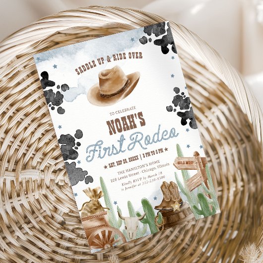 Invitation First Rodeo 1st Birthday Rustic Wild West