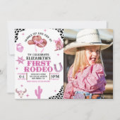 Invitation First Rodeo Birthday for Girls – Pink Western (Devant)