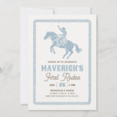 Invitation First Rodeo Boy Blue Gingham 1st Birthday (Devant)