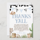 Invitation First Rodeo Cowboy Thank You Card (Devant)