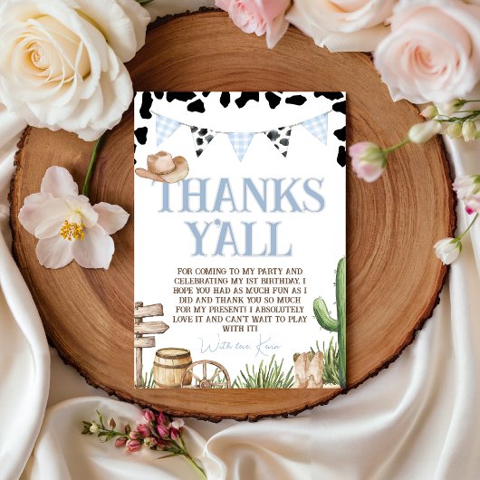 Invitation First Rodeo Cowboy Thank You Card