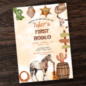 Invitation First Rodeo Cowboy Wild West Western Boy Birthday