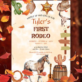 Invitation First Rodeo Cowboy Wild West Western Boy Birthday