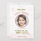 Invitation First Rodeo Pink Cowgirl First Birthday  (Devant)