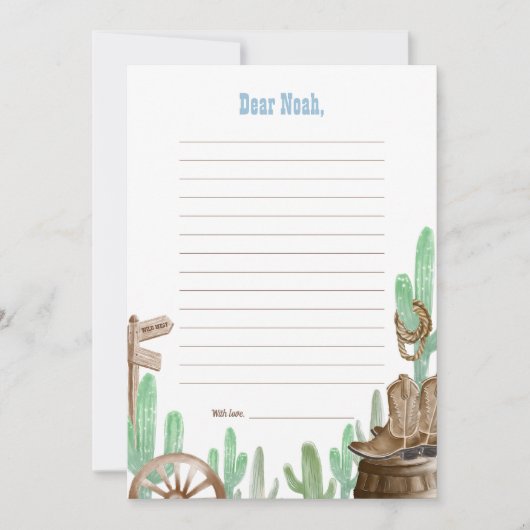 Invitation First Rodeo Pink Wild West Time Capsule Cards (Devant)