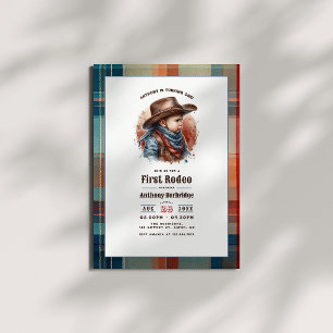 Invitation "First Rodeo" Rustic Cowboy 1er anniversaire