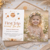 Invitation First Trip Around The Sun Boho Photo 1st Birthday