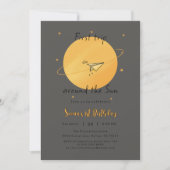 Invitation First Trip Around The Sun Paper Airplane Birthday (Devant)