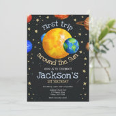 Invitation First Trip Outer Space 1st Birthday Boy (Debout devant)