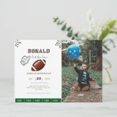 Invitation First Year Down Football 1st Birthday (Debout devant)