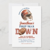 Invitation First Year Down Football 1st Birthday (Devant)