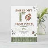 Invitation First Year Down Football Birthday Invitation, 2nd (Debout devant)