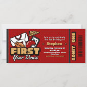Invitation First Year Down - Football Ticket (Devant)