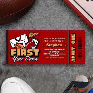Invitation First Year Down - Football Ticket