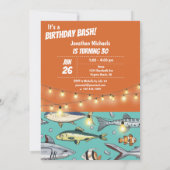 Invitation Fish Swimming Beach Mural Anniversaire Fête Bash (Dos)