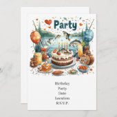 Invitation Fishing Birthday Party (Devant / Derrière)