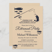 Invitation Fishing is my Retirement plan Retired party (Devant / Derrière)