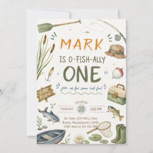 Invitation Fishing One Garçon Anniversaire