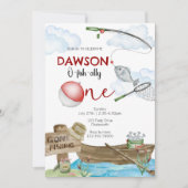 Invitation fishing-themed, Fishing Birthday, One, first birth (Devant)