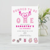 Invitation Fitness Exécute Une Fille Forte 1er Anniversaire (Debout devant)