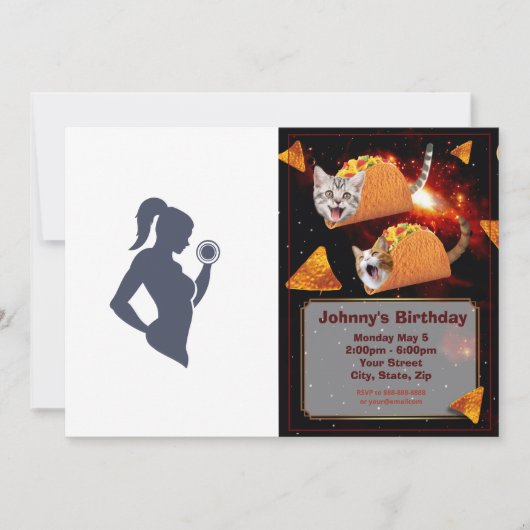 Invitation Fitness-girl levant la cloche (Devant)