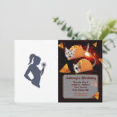 Invitation Fitness-girl levant la cloche (Debout devant)