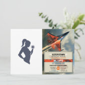 Invitation Fitness-girl levant la cloche (Debout devant)