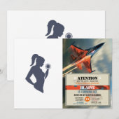 Invitation Fitness-girl levant la cloche (Devant / Derrière)