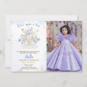 Invitation Five birthday party a Princess Castle Photo (Devant)