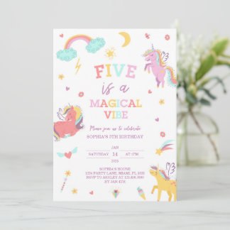 Invitation Five est une Vibe Magique Unicorn 5e anniversaire