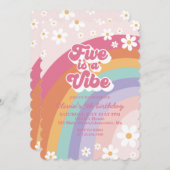 Invitation Five est une Vibe Rainbow 5e anniversaire Invitati (Devant / Derrière)