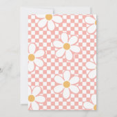 Invitation Five est une Vibe Retro Check Pink Daisy Invitatio (Dos)