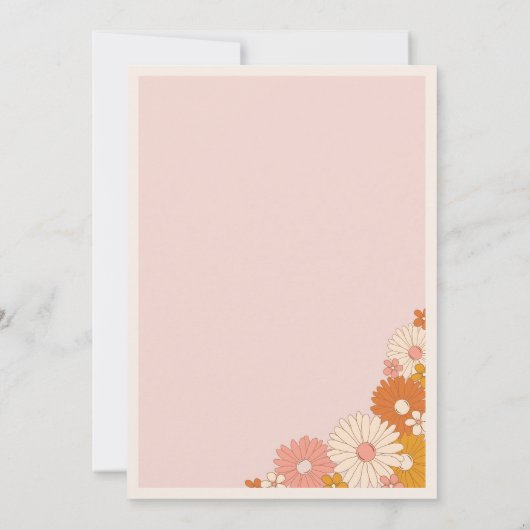 Invitation Five est une Vibe Retro Daisy Girl 5e anniversaire (Dos)