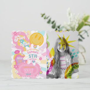 Invitation Five est une Vibe Super Anniversaire Photo Invitat