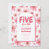 Invitation Five est Vibe Daisy Photo Anniversaire (Devant)