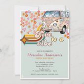 Invitation Five est Vibe Daisy Van Floral 5e anniversaire (Devant)