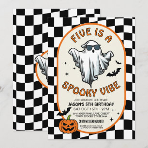 Invitation Five est Vibe Ghosts Bats Halloween Party