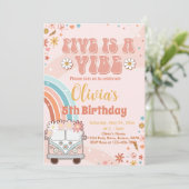 Invitation Five est Vibe Retro Rainbow 5e anniversaire (Debout devant)