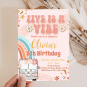 Invitation Five est Vibe Retro Rainbow 5e anniversaire