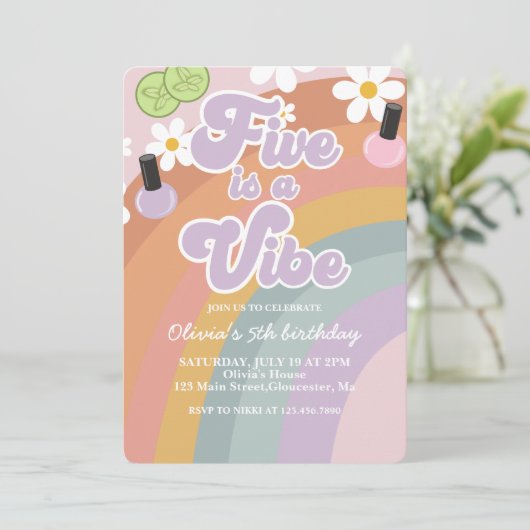 Invitation Five est vibe Spa Rainbow 5e anniversaire (Debout devant)