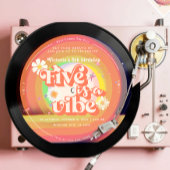 Invitation FIVE est Vibe Super Retro Sunshine Rainbow Daisy