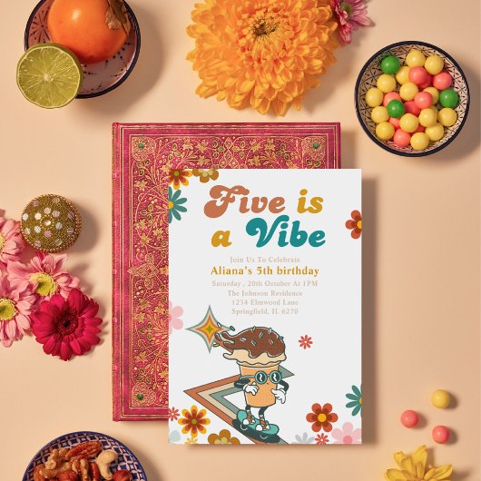 Invitation Five est Vibe super skateboard 5e anniversaire