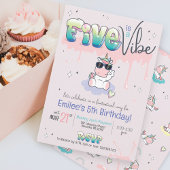 Invitation FIVE est VIBE Unicorn Graffiti Girl 5e anniversair