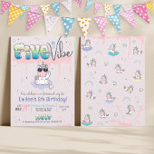 Invitation FIVE est VIBE Unicorn Graffiti Girl 5e anniversair
